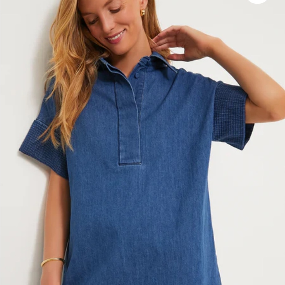 Denim Trapunto short dress by Tuckernuck-XL